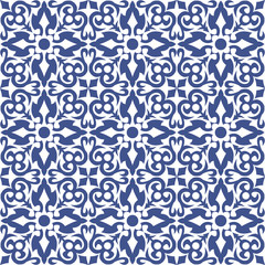 Vector seamless tiles background in portuguese, spanish, italian style. For wallpaper, backgrounds, decoration for your design, ceramic, page fill and more.