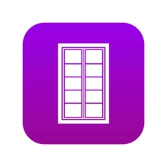 Wooden latticed window icon digital purple for any design isolated on white vector illustration