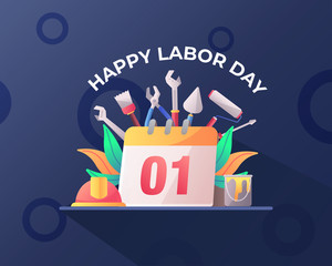 Happy Labor Day Illustration. Tools Illustration
