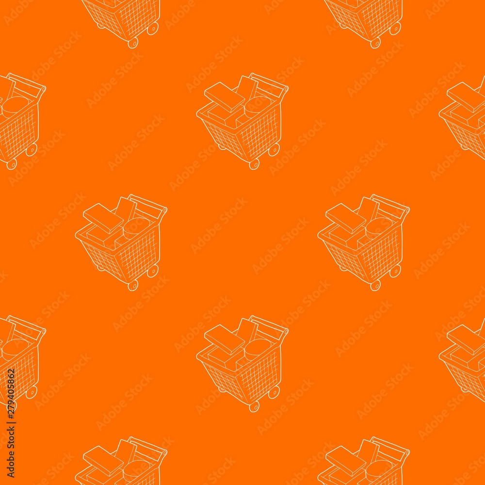Poster sale shopping cart with boxes pattern vector orange for any web design best