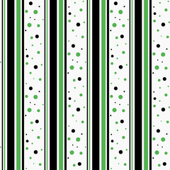 Pattern black and green polka dot, line seamless texture. Vector background