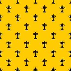 Championship cup pattern seamless vector repeat geometric yellow for any design