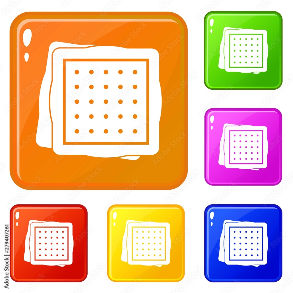 Poster biscuit icons set collection vector 6 color isolated on white background