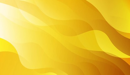 Abstract Gold Waves. Futuristic Technology Style Background. For Business Presentation Wallpaper, Flyer, Cover. Vector Illustration with Color Gradient.