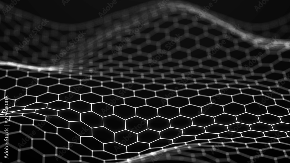 Poster futuristic hexagon background. abstract technology background. technology concept. big data. 3d