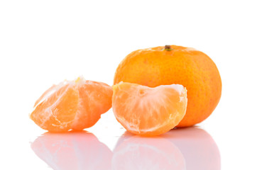 Orange mandarin or tangerine fruit isolated on white background