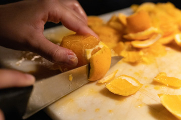 cutting orange