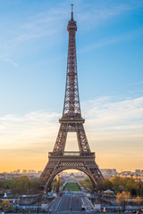 Fototapeta na wymiar A view of the Eiffel Tower from Palais de Chaillot, Paris, France