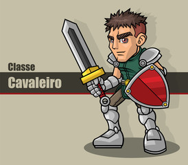 Colorful male knight character in vector