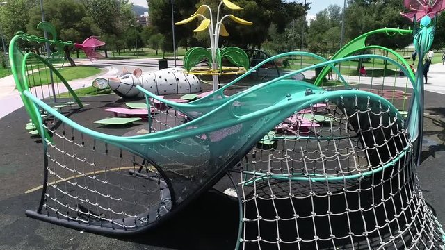 View of kid games on park - La Carolina Quito Ecuador