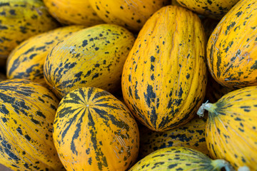 Kirkagac melon in a bazaar. Kirkagac is a popular melon type in Turkey.