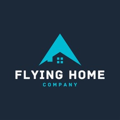 Flying Home or Fly or House or Estate or Bird Logo Design Vector