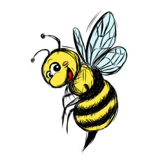 Sketch Bee Cartoon