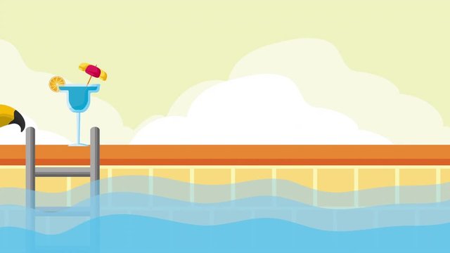 pool day vacations animations