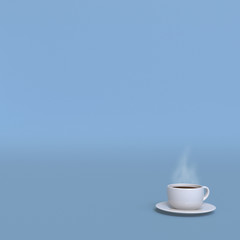 Minimal Coffee Cup, Relax With Hot Coffee! (Sized for Crop for Hortizonal Social Media Cover Designs)