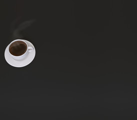 Minimal Coffee Cup, Relax With Hot Coffee! (Sized for Crop for Hortizonal Social Media Cover Designs)