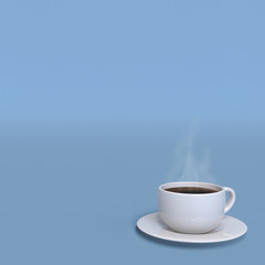 Minimal Coffee Cup, Relax With Hot Coffee! (Sized for Crop for Square Social Media Banners)
