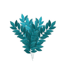 Cartoon nature element bush fern on white background illustration for children