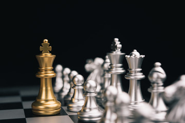 Chess game competition business concept , Business competition concept Fighting and confronting...