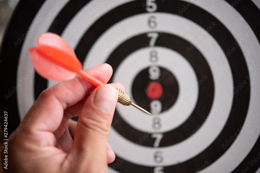 Aufkleber targeting concept.bullseye is a target of business. dart is an opportunity and dartboard is the targ