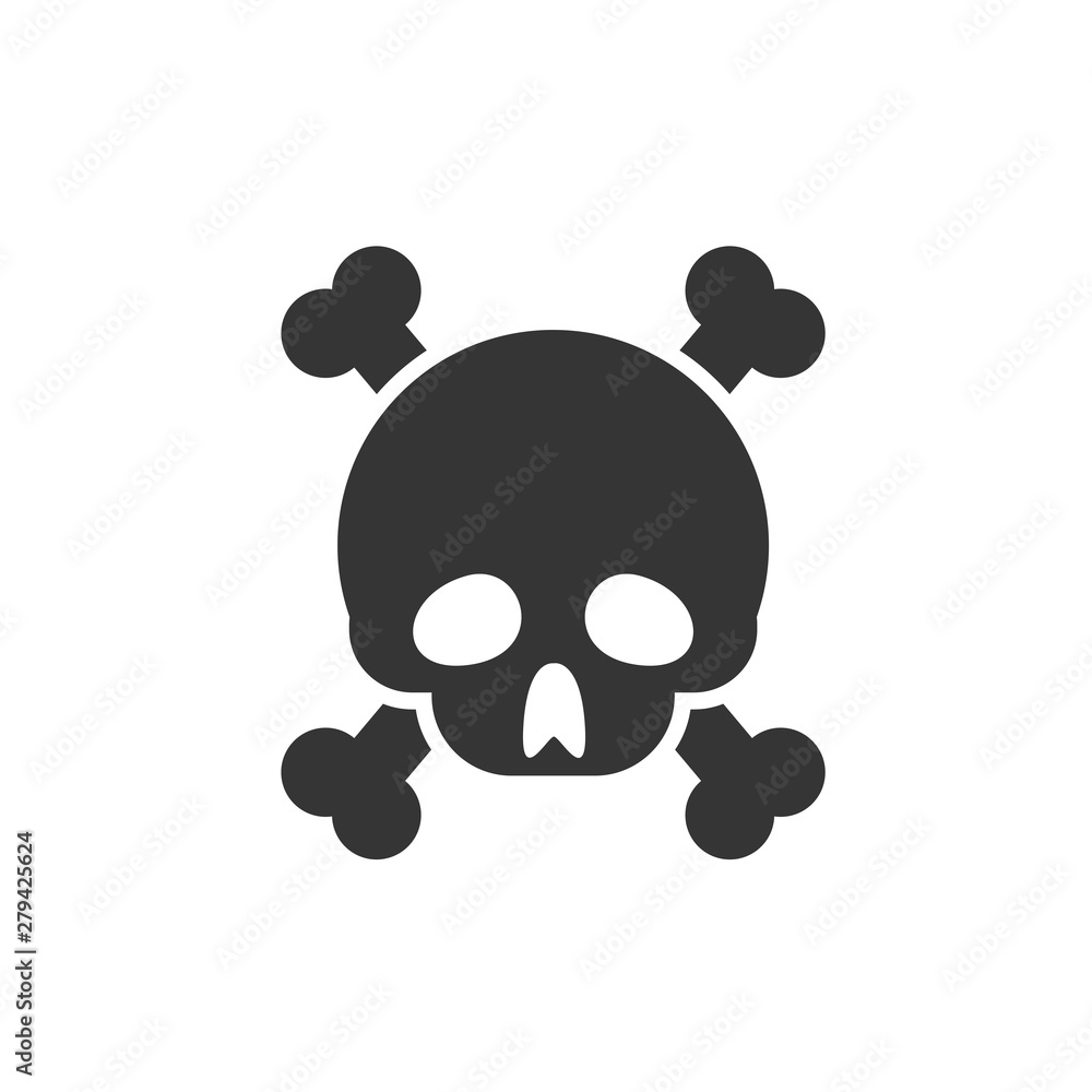 Aufkleber skull icon template color editable. skull symbol vector sign isolated on white background. simple lo