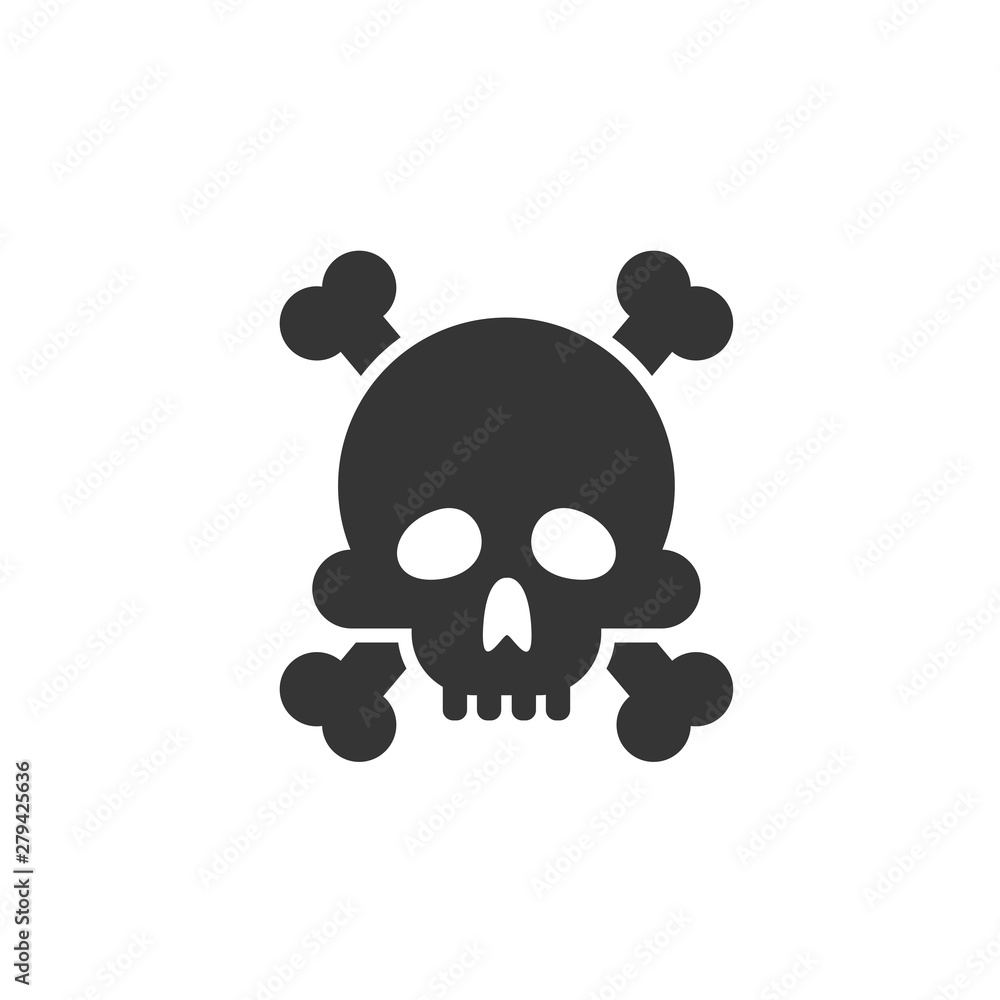 Aufkleber skull icon template color editable. skull symbol vector sign isolated on white background. simple lo