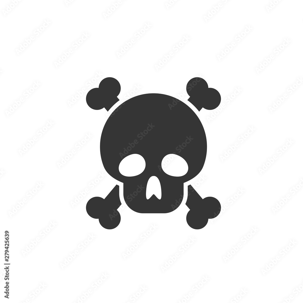 Poster skull icon template color editable. skull symbol vector sign isolated on white background. simple lo