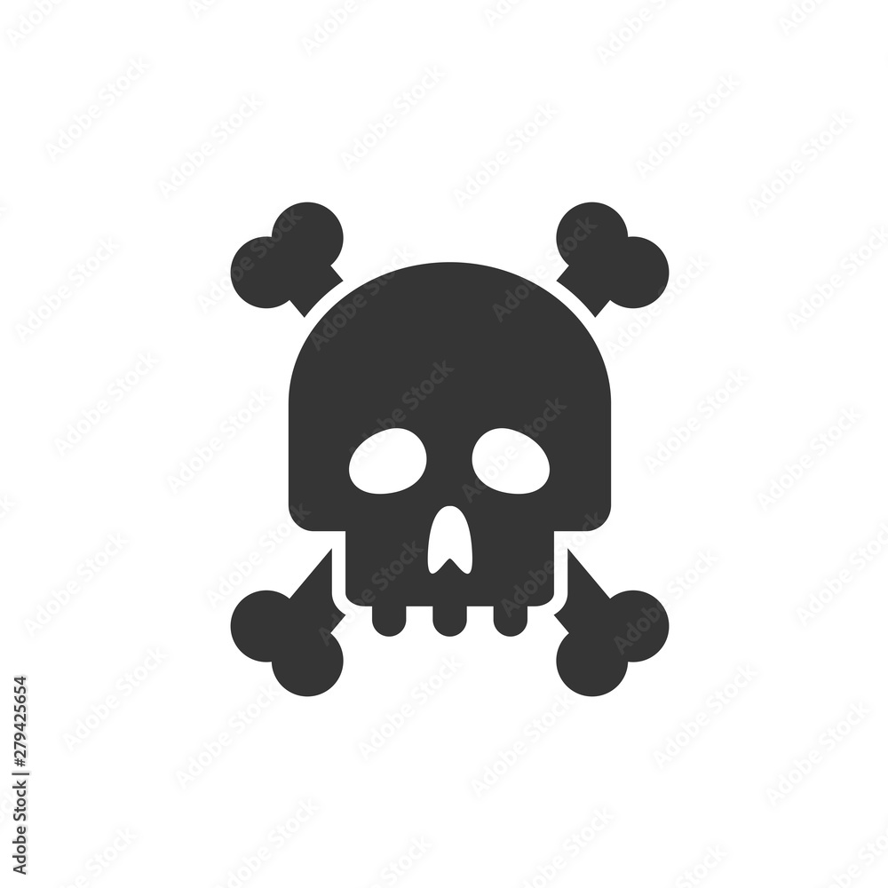 Aufkleber skull icon template color editable. skull symbol vector sign isolated on white background. simple lo
