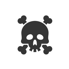 Skull icon template color editable. Skull symbol vector sign isolated on white background. Simple logo vector illustration for graphic and web design.
