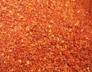 dry crushed red pepper as food background