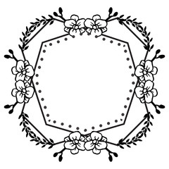 Drawing floral frame style unique, for decoration of banners, posters. Vector