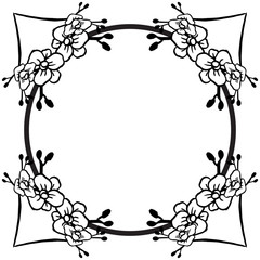 Naklejka premium Drawing floral frame style unique, for decoration of banners, posters. Vector