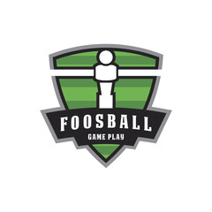 foosball game emblem badge logo icon vector template