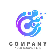 Fototapeta premium letter c with water drop logo illustration