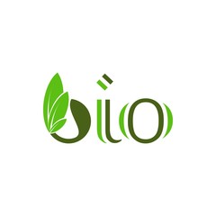 Letter bio with Leaf logo design vector