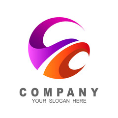 circle logo design vector, eagle icon , head and falcon logo template