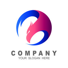 Eagle vector logo template, bird and circle logo illustration