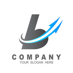 Fototapeta premium Arrow logo and letter b design illustration, swoosh icon, airplane logo template