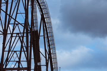 detail of roller coaster curves and steel frame