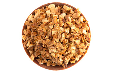 Dehydrated Lemon Peel on a White Background