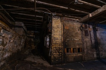 Fototapeta na wymiar Grungy warehouse basement