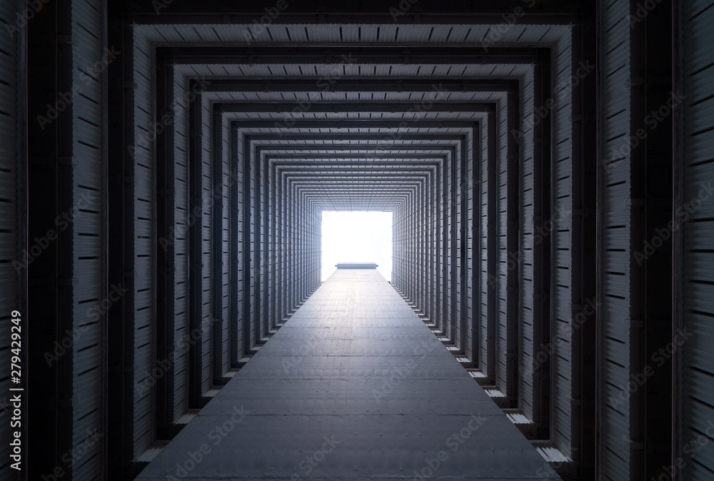 Poster bottom view of stack building floors with copy space for construction and architecture design backgr