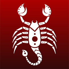 Colored illustration of zodiac / astrology  symbol - scorpion