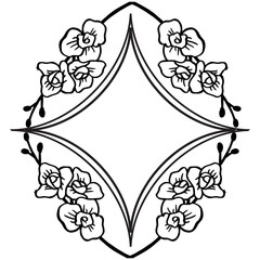 Various shape wallpaper of card, with drawing beautiful, cute of floral frame. Vector