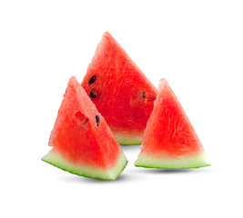 Slice of watermelon on white background
