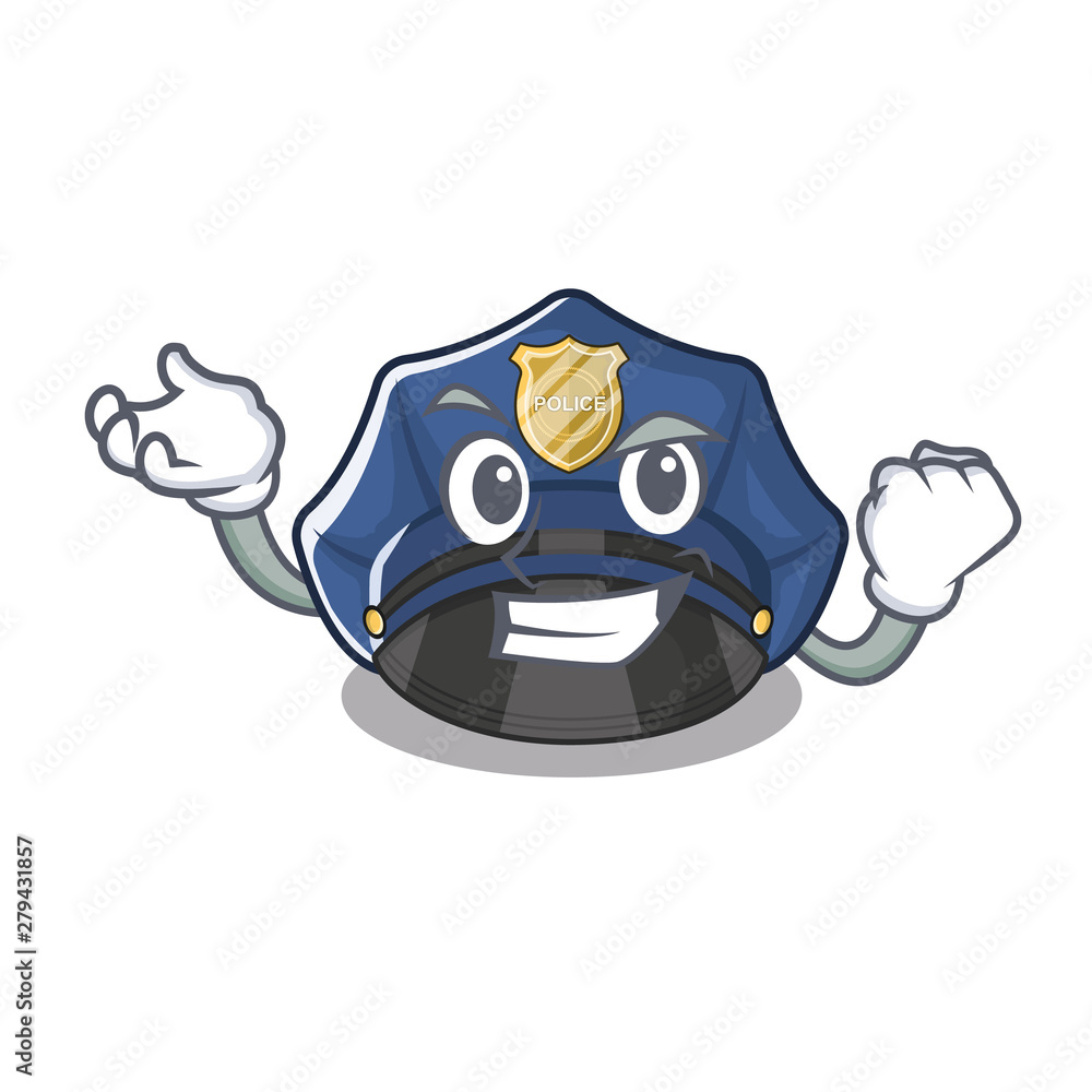 Sticker Successful police hat in the character shape