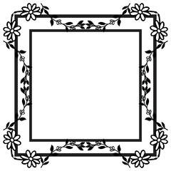 Invitation card with cute wreath frame, isolated on a white backdrop. Vector