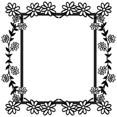 Vintage card with flower frame on a white background, style unique. Vector