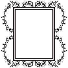 Decorative frame with flowers and leaf, design ornament cards. Vector