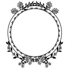 Ornament of flower frame, decoration beautiful of cards. Vector